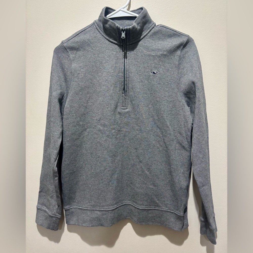 Vineyard Vines Pima Cotton Quarter Zip in Gray Boys Large Spring Easter Preppy